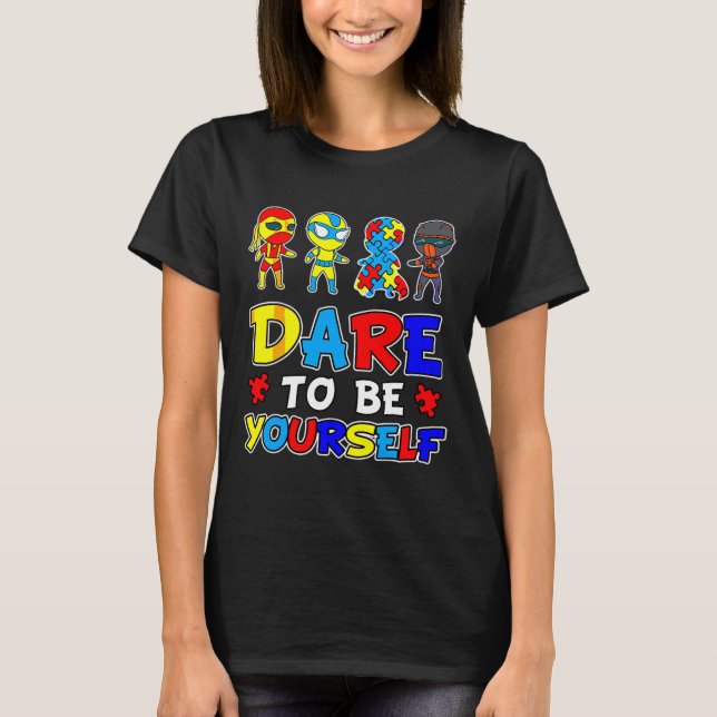 Autism Spectrum Disorders Superhero Puzzle Autisti T-Shirt (Front)