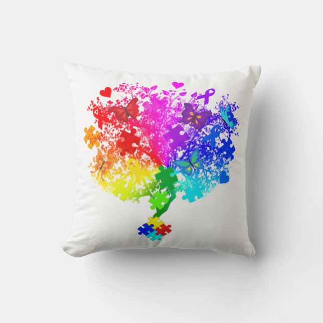 Autism Spectrum Tree Cushion (Front)