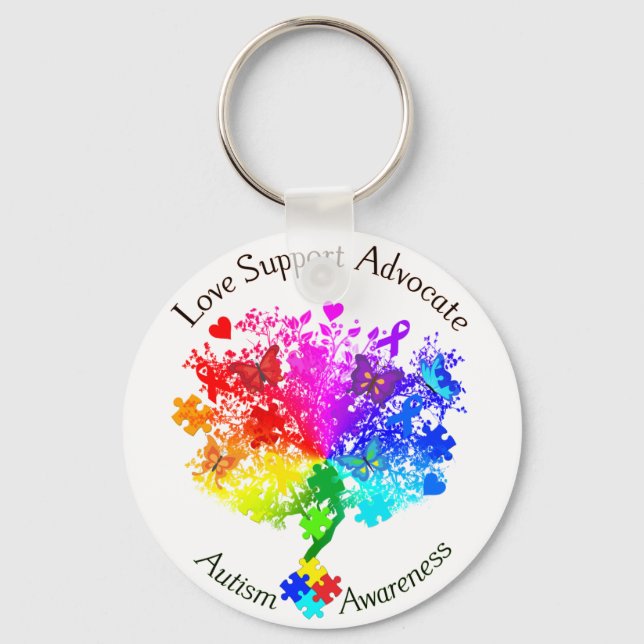 Autism Spectrum Tree Key Ring (Front)