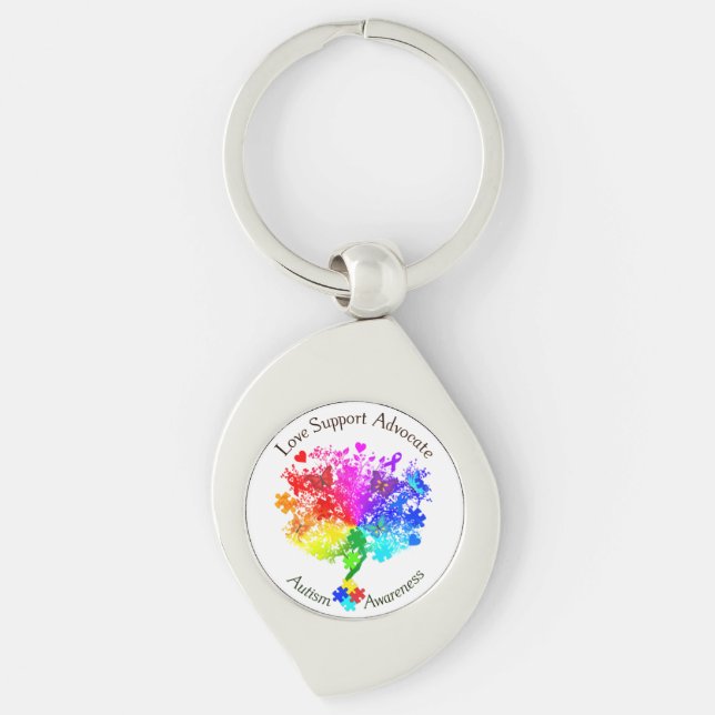 Autism Spectrum Tree Key Ring (Front)