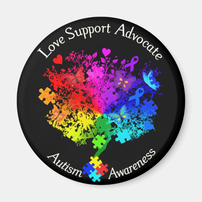 Autism Spectrum Tree Magnet (Front)