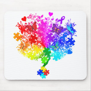 Autism Spectrum Tree Mouse Pad