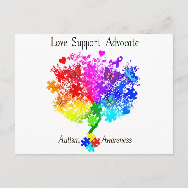 Autism Spectrum Tree Postcard (Front)