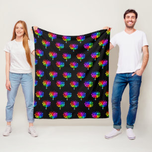 Autism Spectrum Trees Fleece Blanket