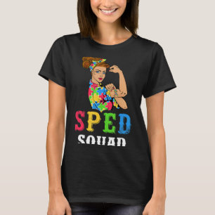 Autism-Sped Squad Autism Awareness Puzzles Ribbon T-Shirt