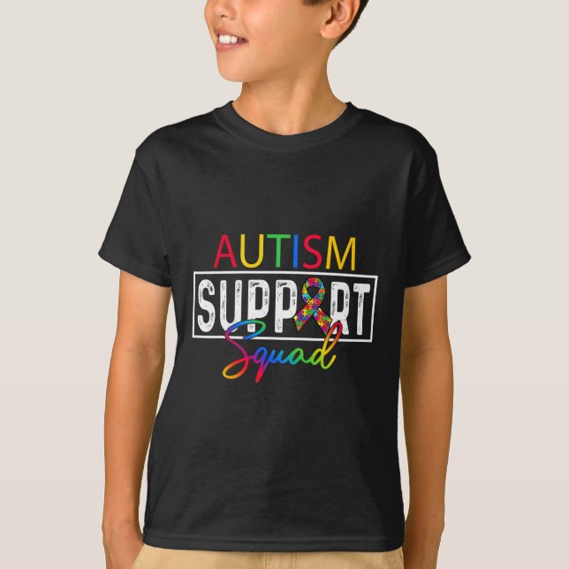Autism Squad Awareness Autism Support Team Group F T-Shirt (Front)