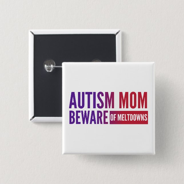 Autism- Square Button (Front & Back)