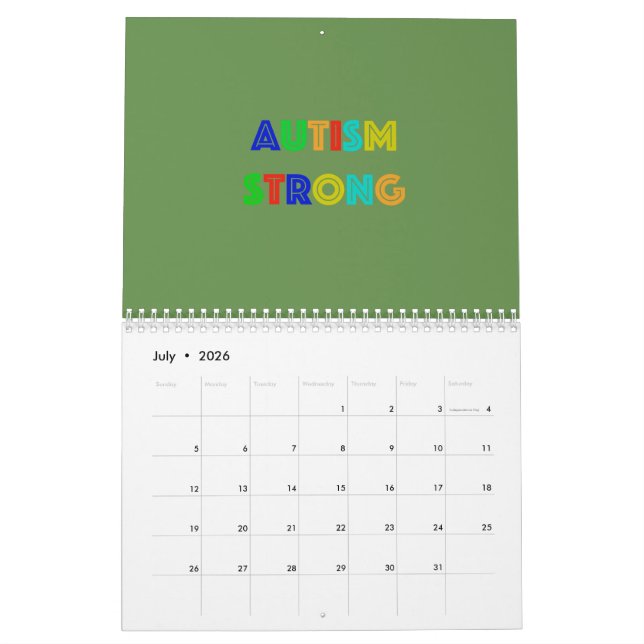 Autism Strong Calendar (Jul 2026)