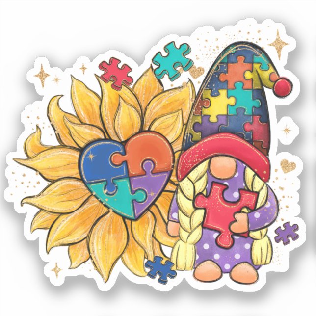 Autism Sunflower Gnome (Front)