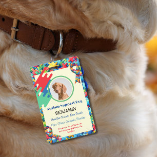 Autism Support Dog ID Child or Adult  ID Badge