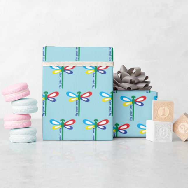 Autism Support Dragonfly Late Diagnosed Autistic Wrapping Paper (Baby Shower)