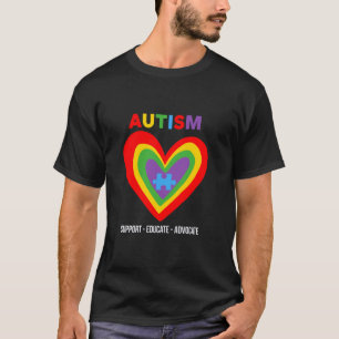 Autism Support Educate Advocate Autism Awareness T-Shirt