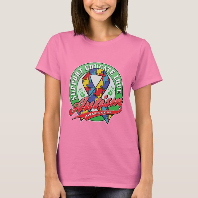 Autism Support - Educate - Love T-Shirt (Front)