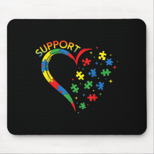 Autism Support Puzzle Heart Neurodiversity Mouse Pad