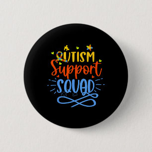 Autism Support Squad Autism Awareness Family Group 6 Cm Round Badge