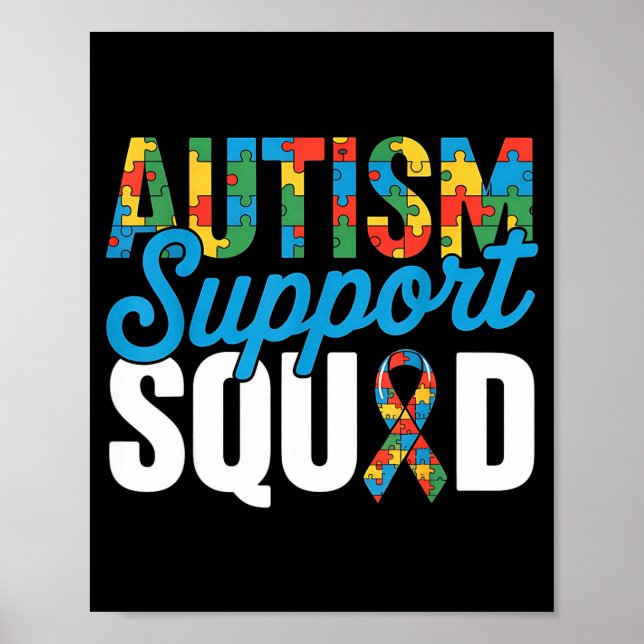 Autism support squad for autism awareness autism poster (Front)