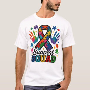 Autism Support Squad Puzzle Awareness Ribbon T-Shirt