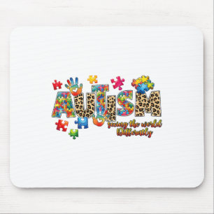 Autism Support Teacher Women Kids Autism Awareness Mouse Pad