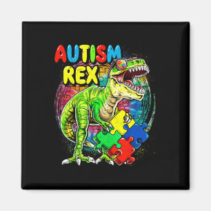 Autism T-rex Dinosaur Autism Awareness Day Men Boy Magnet
