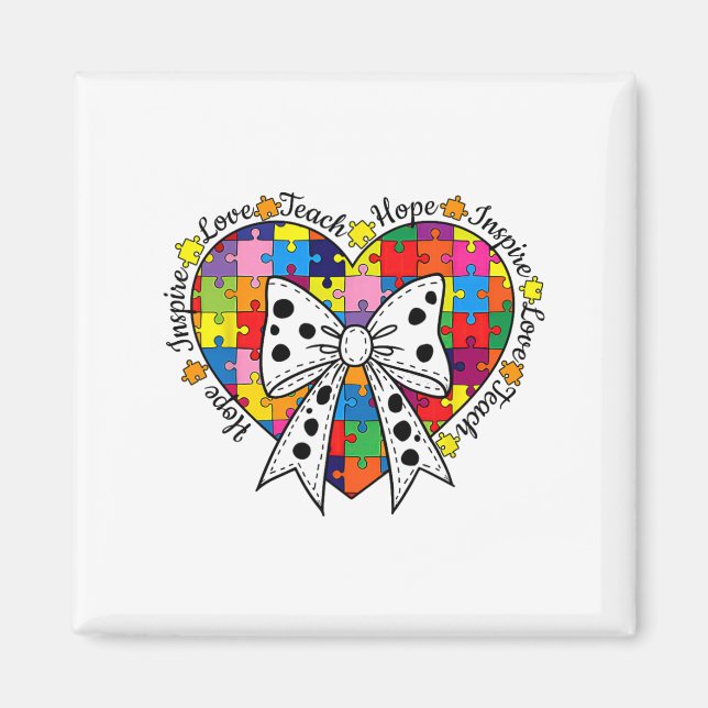 Autism Teach-love Inspire Hope  Magnet (Front)