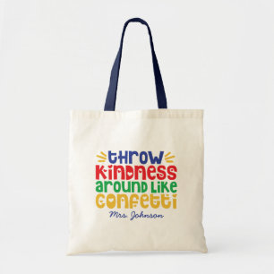 Autism Teacher   Colourful Personalised Kindness Tote Bag