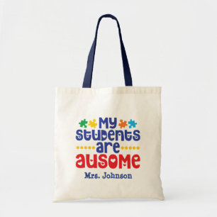 Autism Teacher Personalized Tote Bag