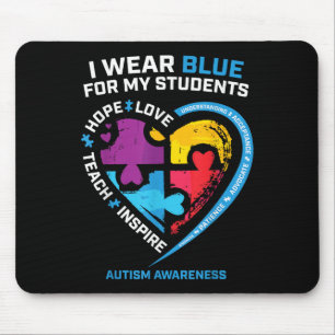 Autism Teacher Shirts Men Women Teachers Autism Aw Mouse Pad