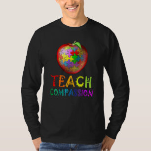 Autism Teacher teach compassion apple puzzle autis T-Shirt