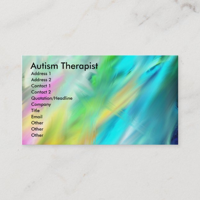Autism Therapist Business Card (Front)
