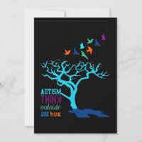 Autism Think Outside Box Autism Awareness Ribbon T