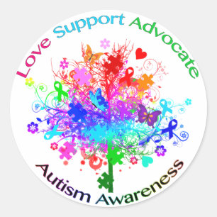 Autism Tree in Spectrum Classic Round Sticker