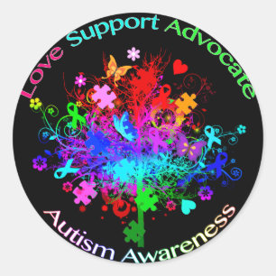 Autism Tree in Spectrum Classic Round Sticker