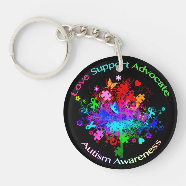 Autism Tree in Spectrum Key Ring (Front)
