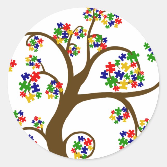 Autism Tree of Life Classic Round Sticker (Front)