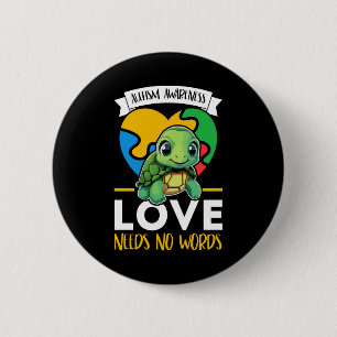Autism Turtle Autistic Puzzle Autism Awareness 6 Cm Round Badge
