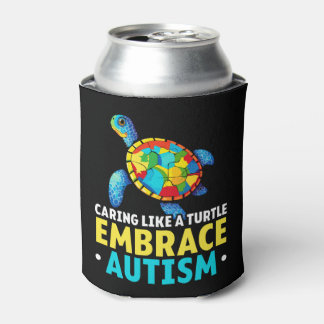 Autism Turtle Autistic Puzzle Autism Awareness     Can Cooler