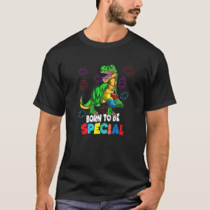 Autism Tyrannosaurus Rex Saying Puzzle Born To Be T-Shirt