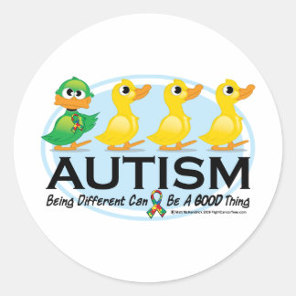 Autism Ugly Duckling Classic Round Sticker