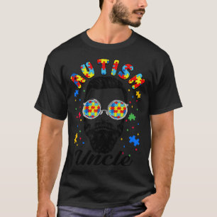 Autism Uncle Autism Awareness Family Matching Bear T-Shirt