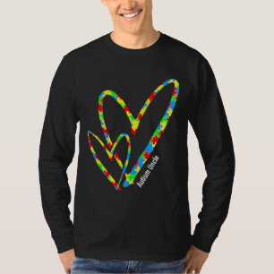 Autism Uncle Autism Awareness Puzzle Piece Heart T-Shirt
