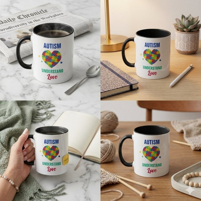 Autism Understand Love Inspirational Puzzle Mug (Autism Understand Love Inspirational Puzzle Mug)