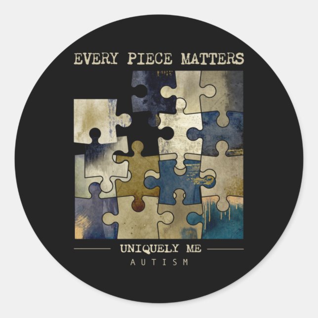 Autism Uniquely Me All Pieces - Indigo © Sticker  (Front)