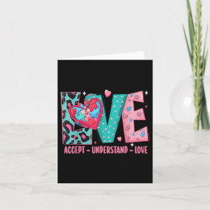 Autism Valentines Day Awareness Accept Understand  Card