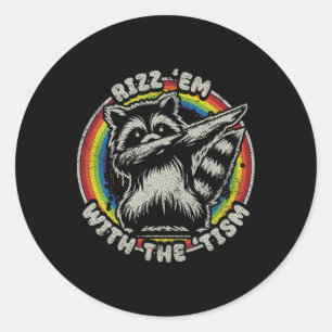 Autism Vintage Rizz Em With The Tism Meme Autistic Classic Round Sticker