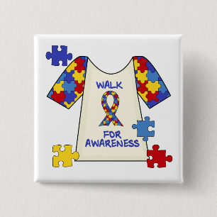 Autism Walk For Awareness 15 Cm Square Badge