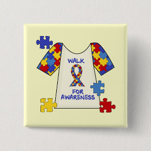 Autism Walk For Awareness 15 Cm Square Badge