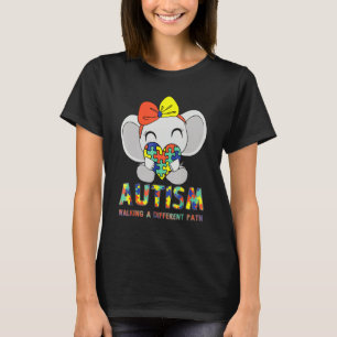 Autism Walking A Different Path Cute Elephant Auti T-Shirt