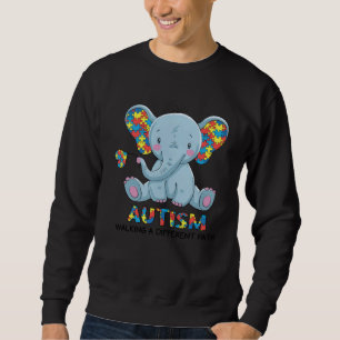 Autism Walking A Different Path Elephant Autism Aw Sweatshirt