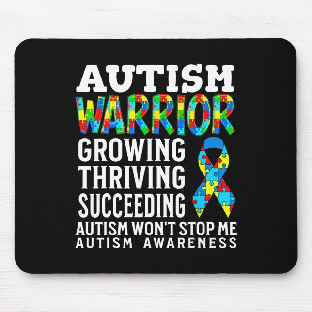 Autism Warrior Kids Puzzle Support Autism Awarenes Mouse Pad (Front)