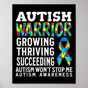 Autism Warrior Kids Puzzle Support Autism Awarenes Poster